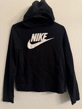 Nike Black Hoodie with White Swoosh Logo